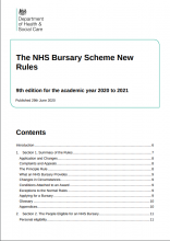 The NHS Bursary Scheme New Rules: 9th edition for the academic year 2020 to 2021